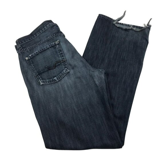 7 For All Mankind Mens RELAXED Distressed Straight-Leg Jeans With Button Fly 34 - Picture 7 of 12